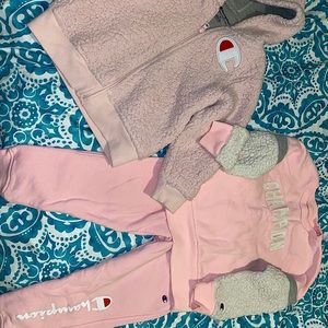Champion 2pc Sweatsuit & 1 Hoodie (Little Girls)